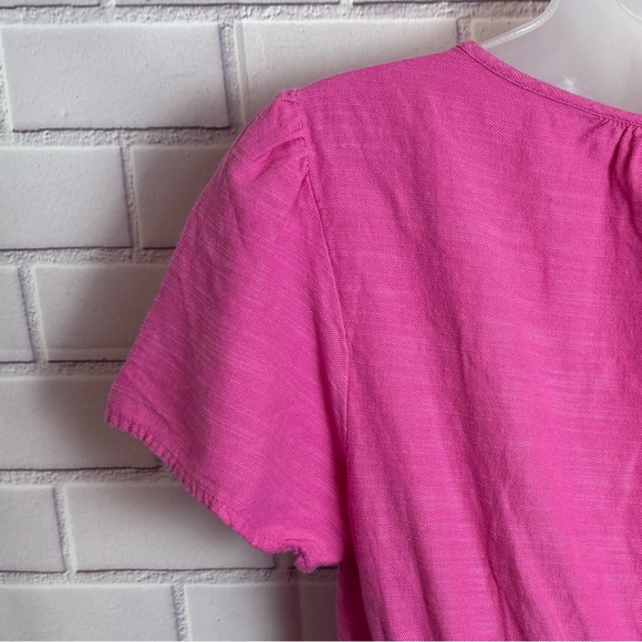 INGRID & ISABEL  Vibrant Pink Buttoned V-Neck Dress/size M - Picture 9 of 10